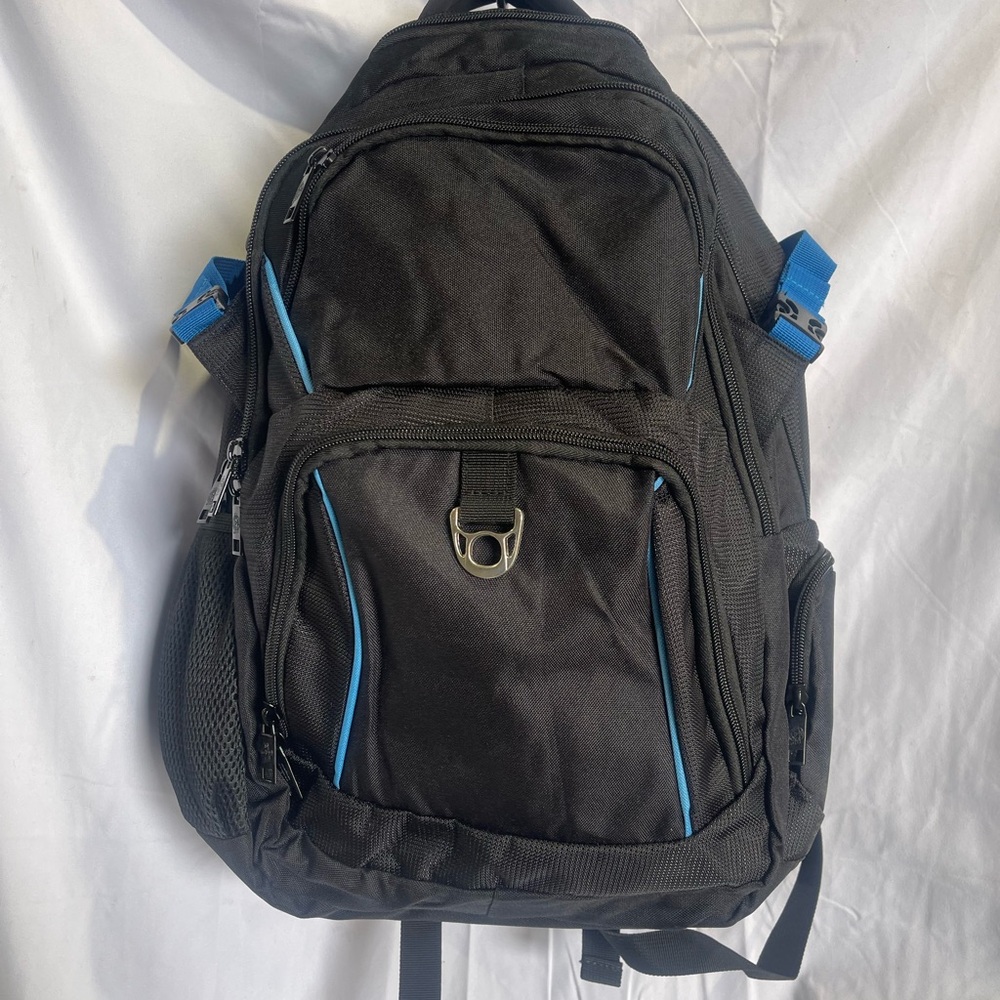 Mercury Black Backpack with Blue accent color
